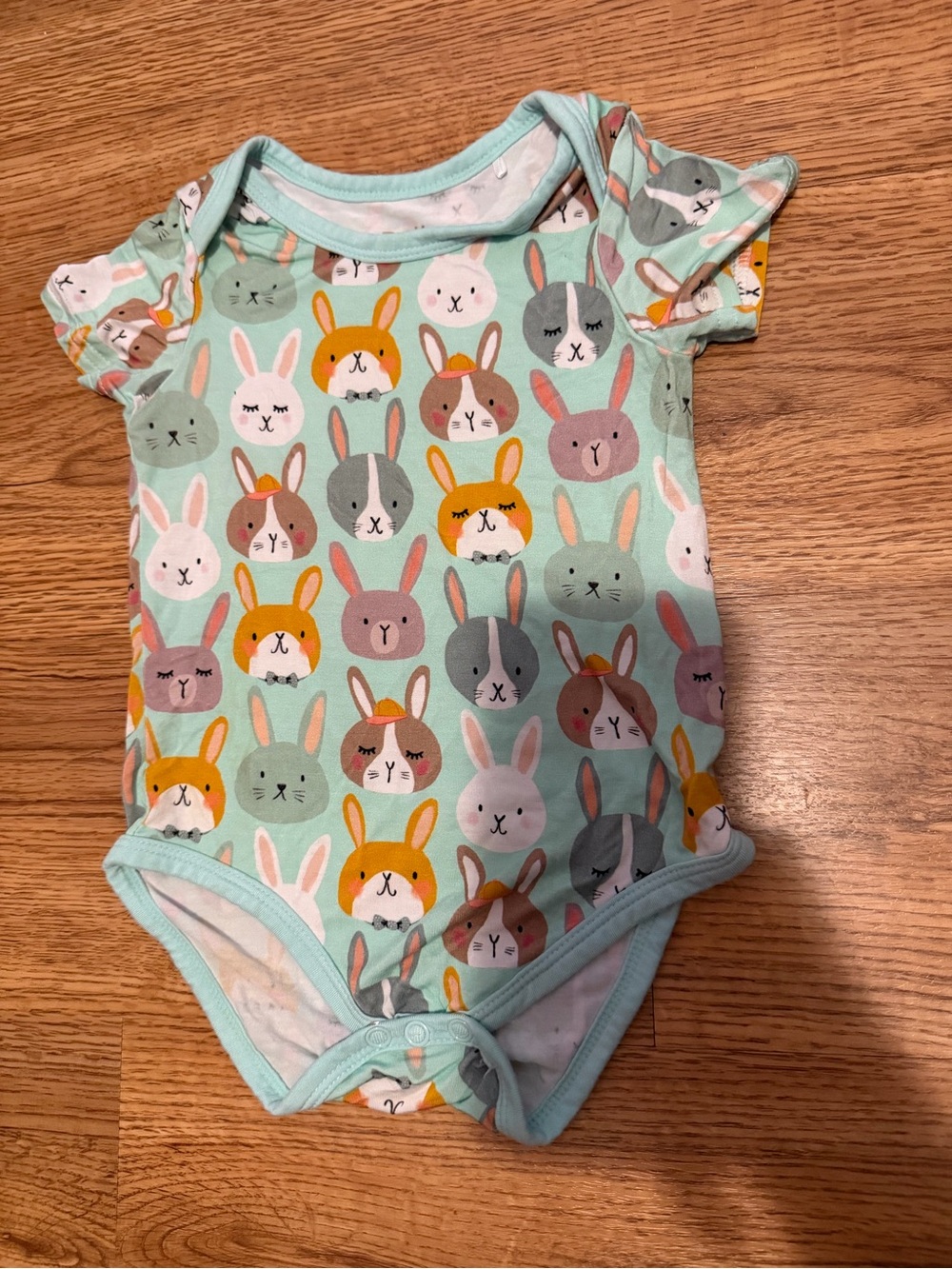 Little Sleepies Mint Green Bunny Print One-Piece